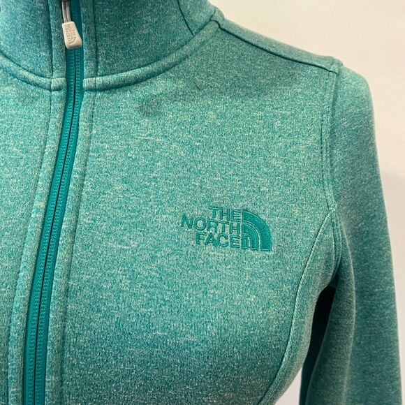 The North Face Agave Women's Fleece Full Zip Soft Jacket Aqua Green-Blue XS - Picture 11 of 13
